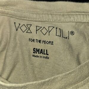 Vox Populi Mens Small Tan T-Shirt Chinese Takeout Box Embroidered Graphic Tee